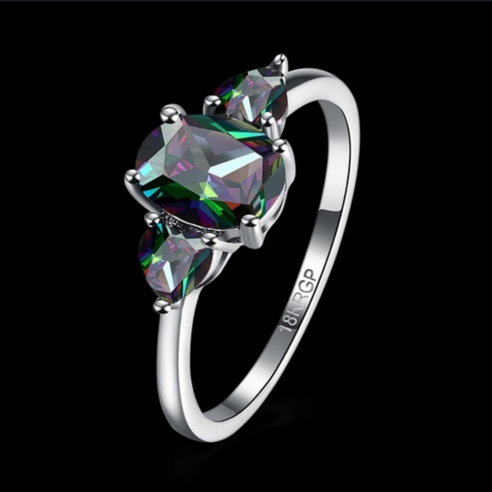 925 SS Mystic Topaz Ring - Picture 3 of 4